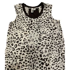 Rogan for Target silk shift dress, black & white, leopard Print, size M, Medium.